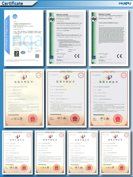 CHINA Jiangsu Hanpu Mechanical Technology Co., Ltd certificaten